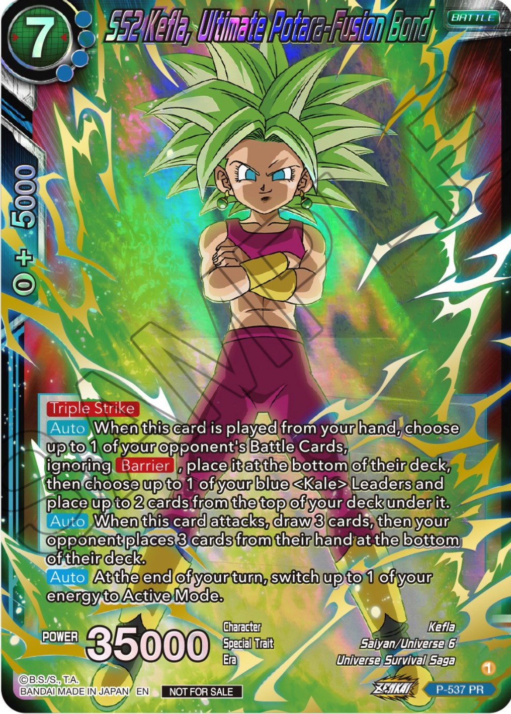 SS2 Kefla, Ultimate Potara-Fusion Bond (Championship Selection Pack 2023 Vol.2) (Gold-Stamped Shatterfoil) (P-537) [Tournament Promotion Cards] | Total Play