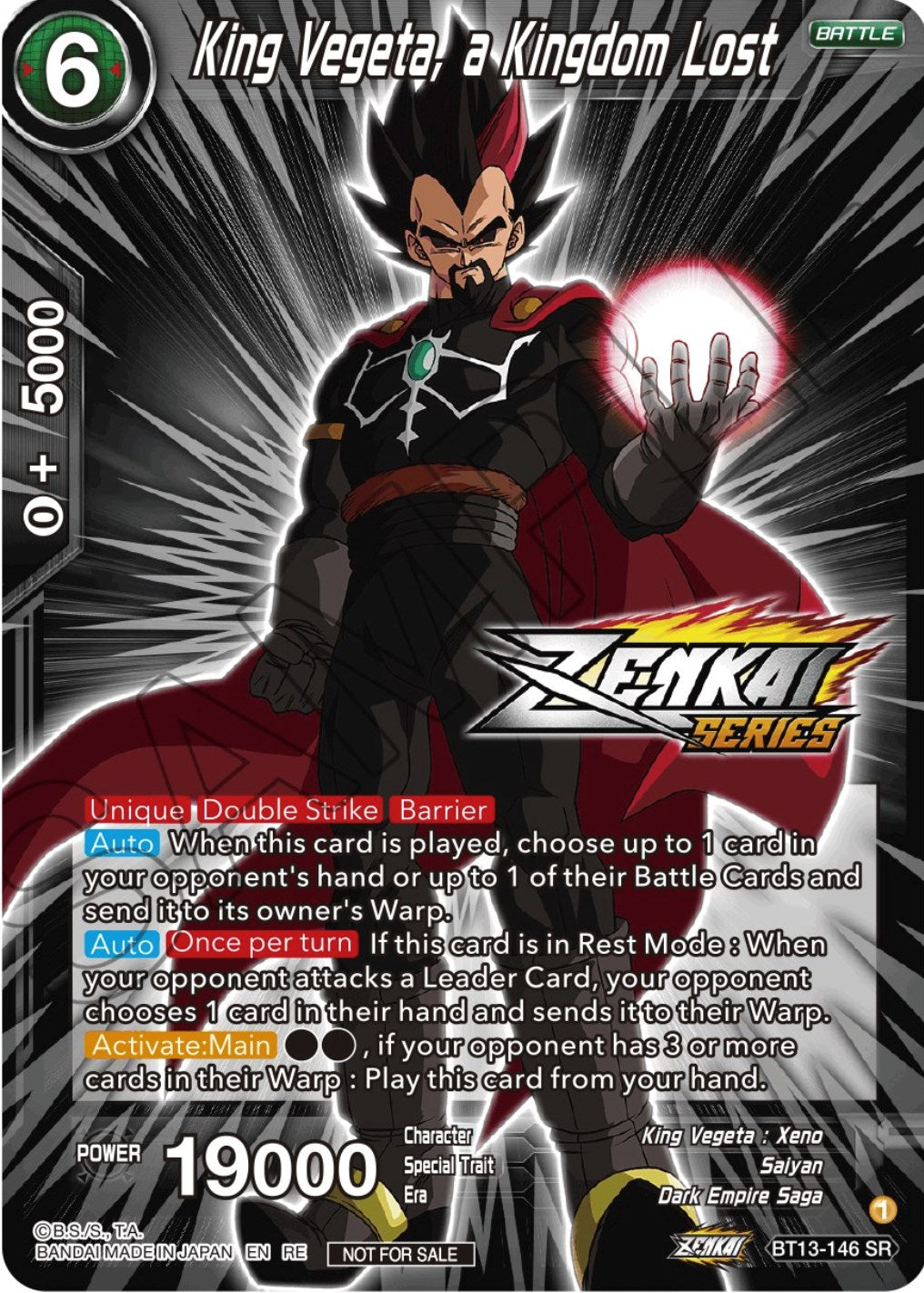 King Vegeta, a Kingdom Lost (Event Pack 12) (BT13-146) [Tournament Promotion Cards] | Total Play