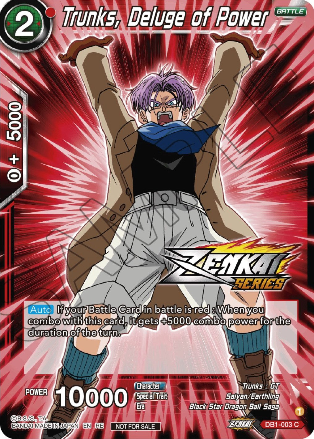 Trunks, Deluge of Power (Event Pack 12) (DB1-003) [Tournament Promotion Cards] | Total Play