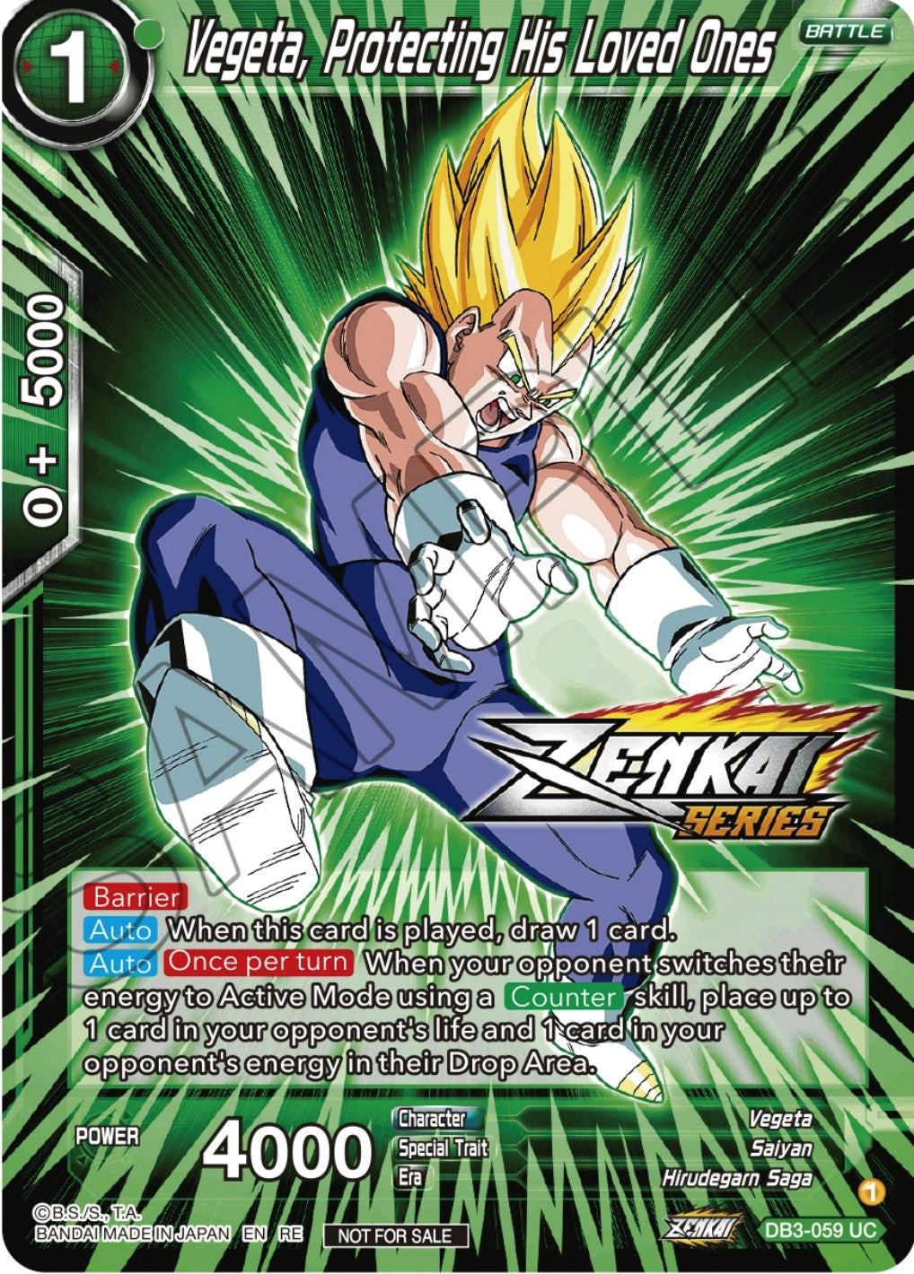 Vegeta, Protecting His Loved Ones (Event Pack 12) (DB3-059) [Tournament Promotion Cards] | Total Play