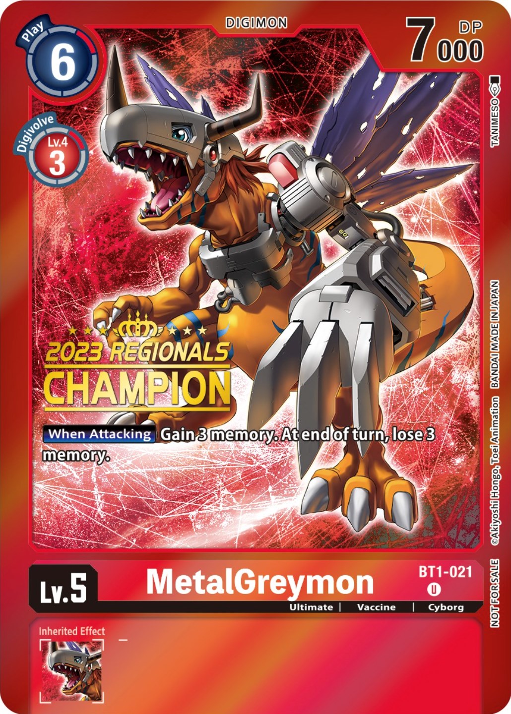 MetalGreymon [BT1-021] (2023 Regionals Champion) [Release Special Booster Promos] | Total Play