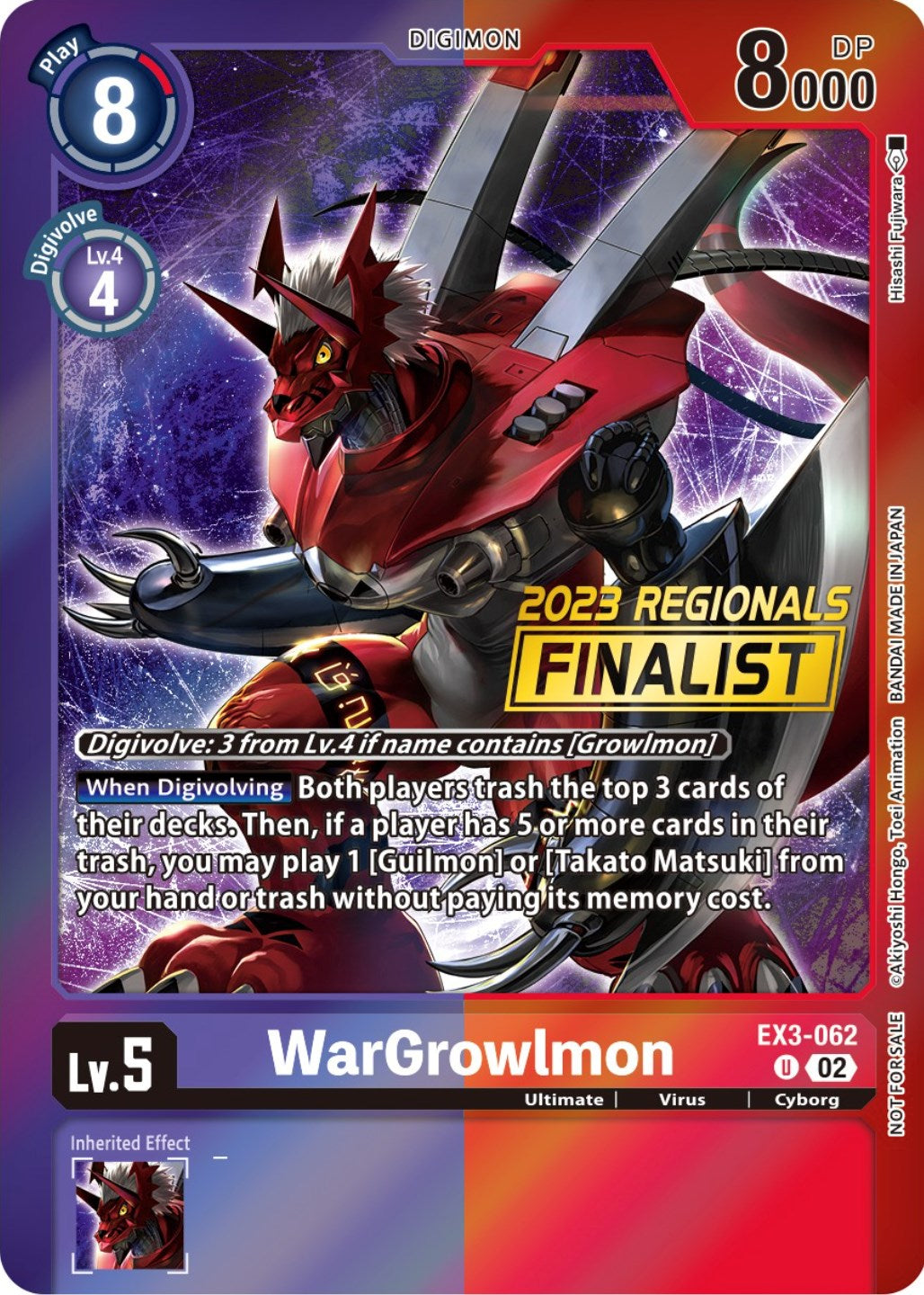 WarGrowlmon [EX3-062] (2023 Regionals Finalist) [Draconic Roar Promos] | Total Play