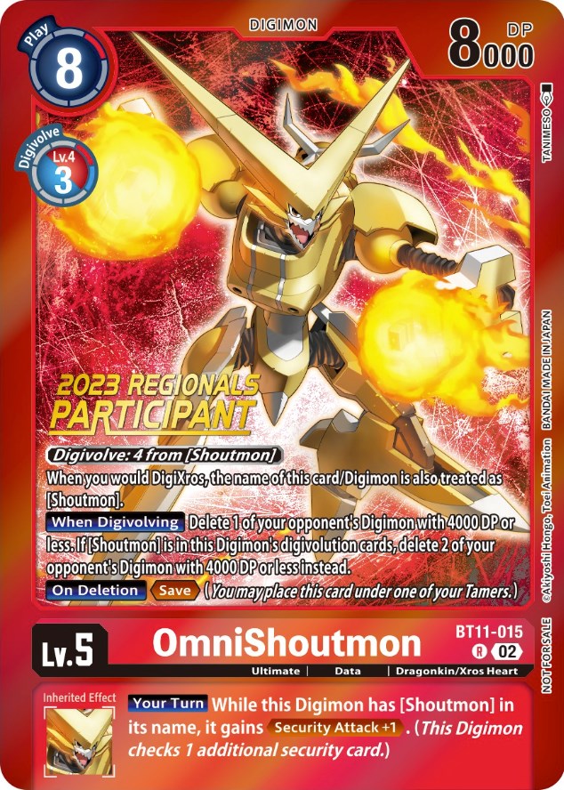 OmniShoutmon [BT11-015] (2023 Regionals Participant) [Dimensional Phase Promos] | Total Play