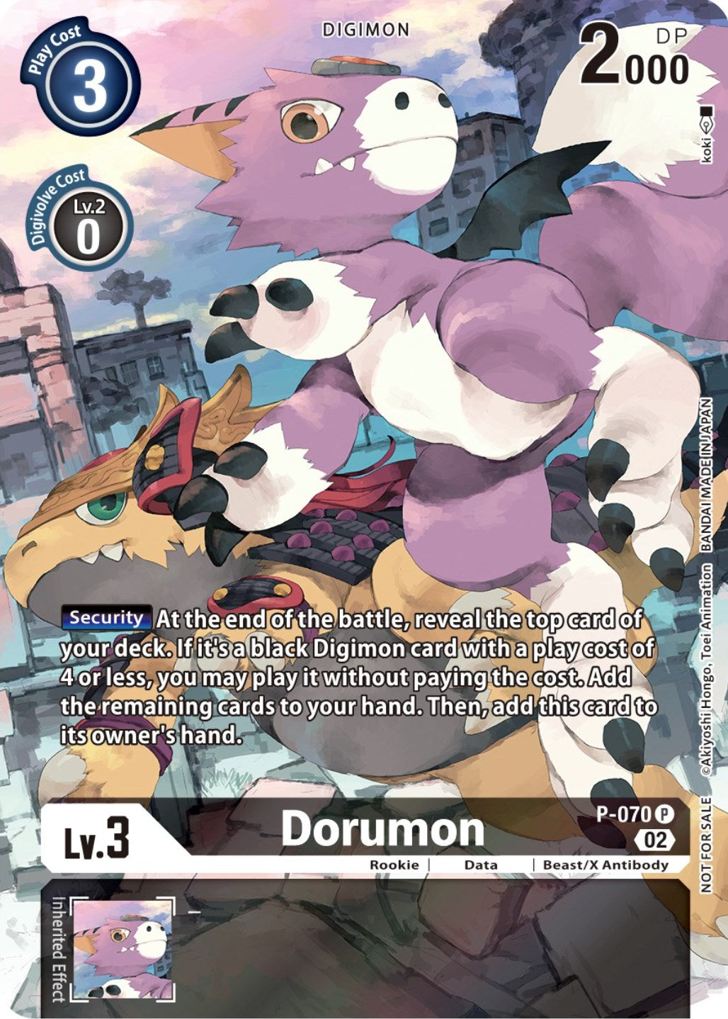 Dorumon [P-070] (Official Tournament Pack Vol. 10) [Promotional Cards] | Total Play