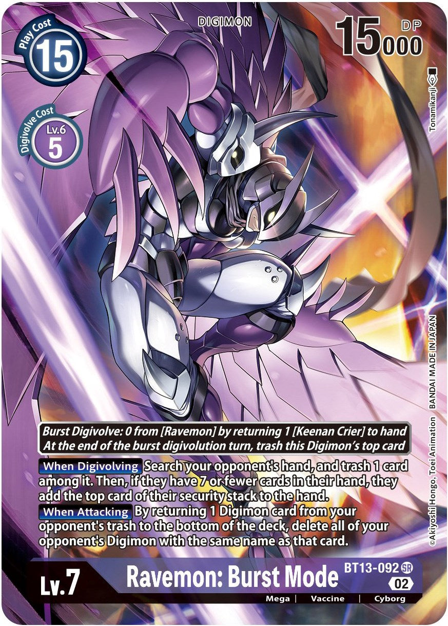 Ravemon: Burst Mode [BT13-092] (Alternate Art) [Versus Royal Knights Booster] | Total Play