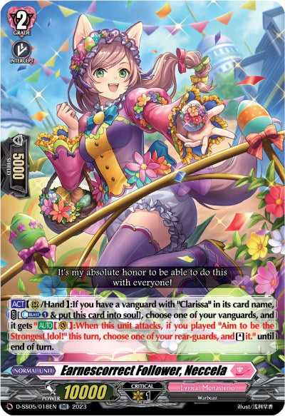 Earnescorrect Follower, Neccela (D-SS05/018EN) [Festival Booster 2023] | Total Play
