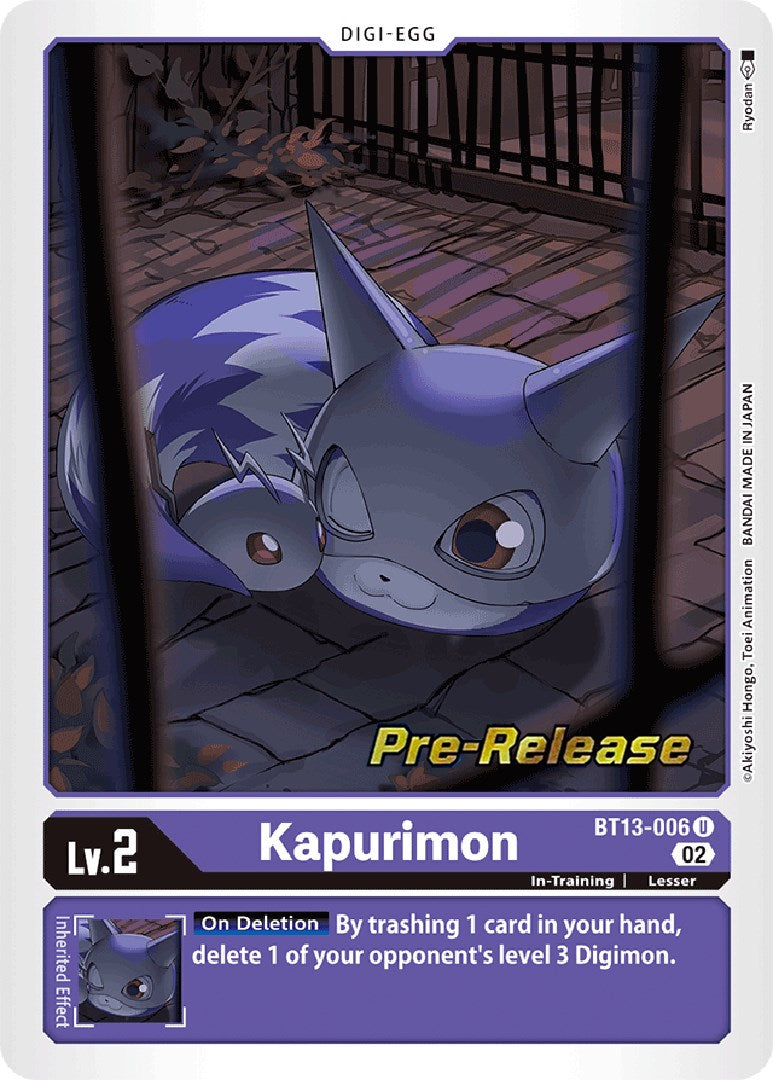 Kapurimon [BT13-006] [Versus Royal Knights Booster Pre-Release Cards] | Total Play