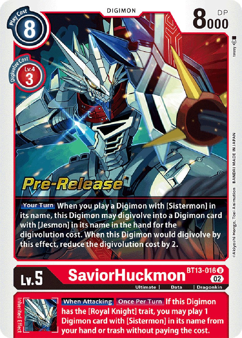 SaviorHuckmon [BT13-016] [Versus Royal Knights Booster Pre-Release Cards] | Total Play