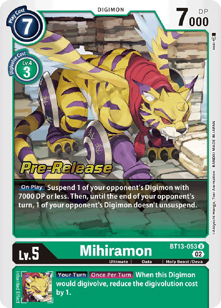 Mihiramon [BT13-053] [Versus Royal Knights Booster Pre-Release Cards] | Total Play