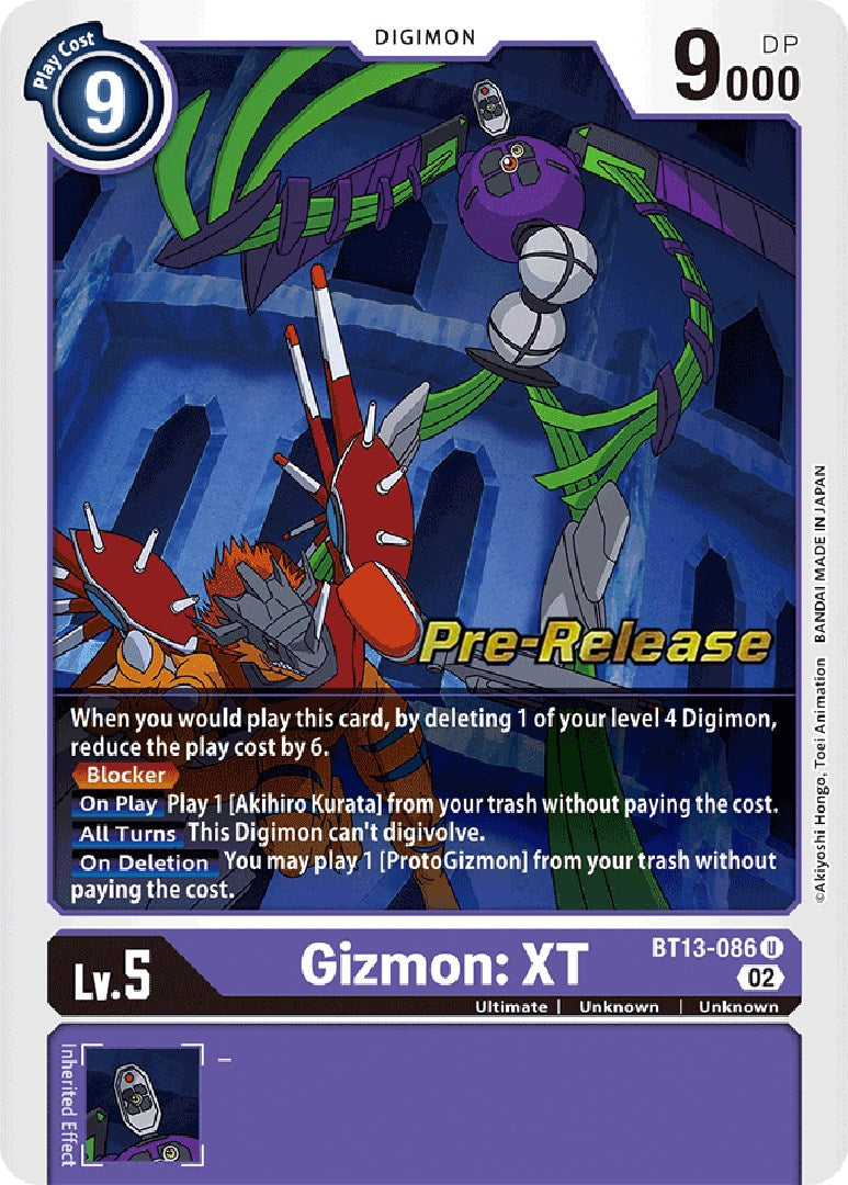 Gizmon: XT [BT13-086] [Versus Royal Knights Booster Pre-Release Cards] | Total Play
