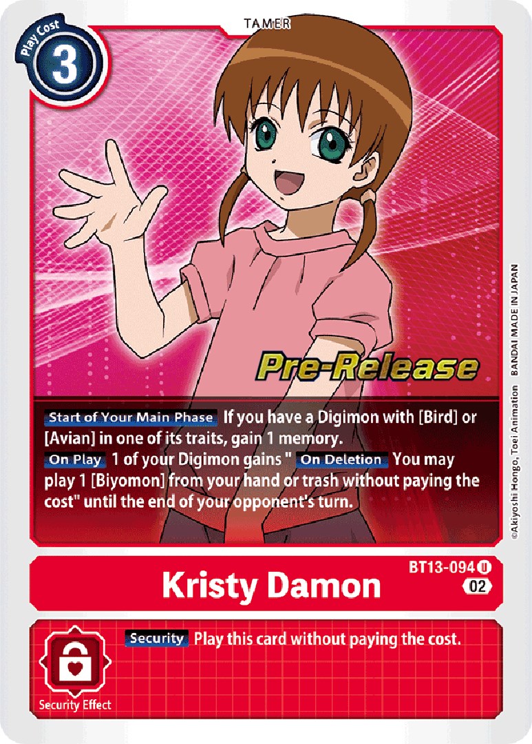 Kristy Damon [BT13-094] [Versus Royal Knights Booster Pre-Release Cards] | Total Play
