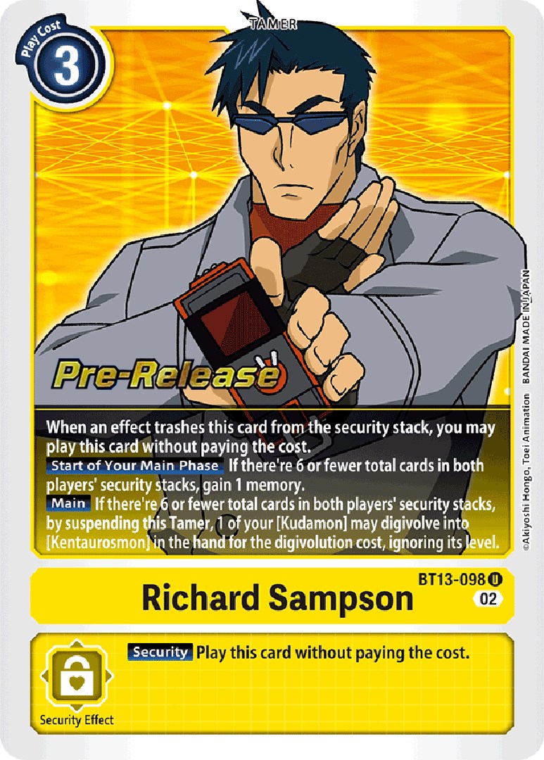 Richard Sampson [BT13-098] [Versus Royal Knights Booster Pre-Release Cards] | Total Play