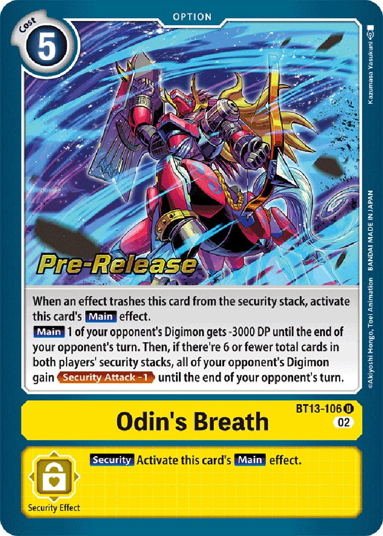 Odin's Breath [BT13-106] [Versus Royal Knights Booster Pre-Release Cards] | Total Play