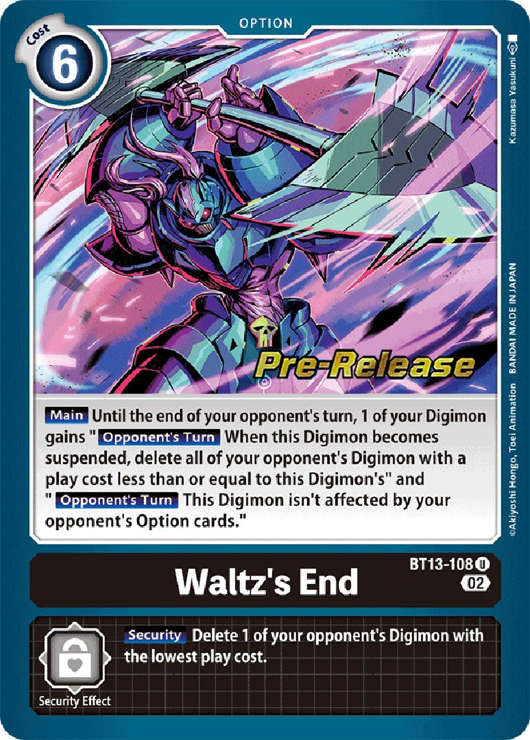 Waltz's End [BT13-108] [Versus Royal Knights Booster Pre-Release Cards] | Total Play