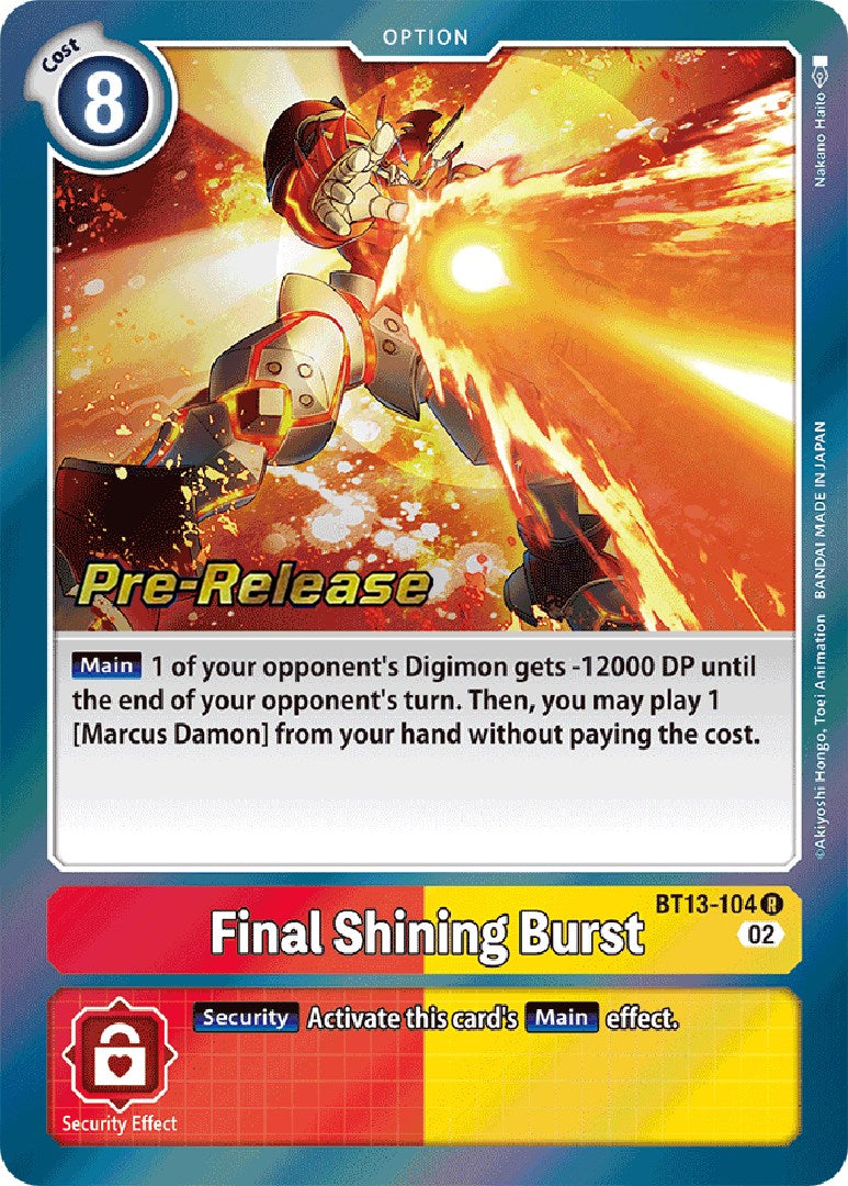Final Shining Burst [BT13-104] [Versus Royal Knights Booster Pre-Release Cards] | Total Play
