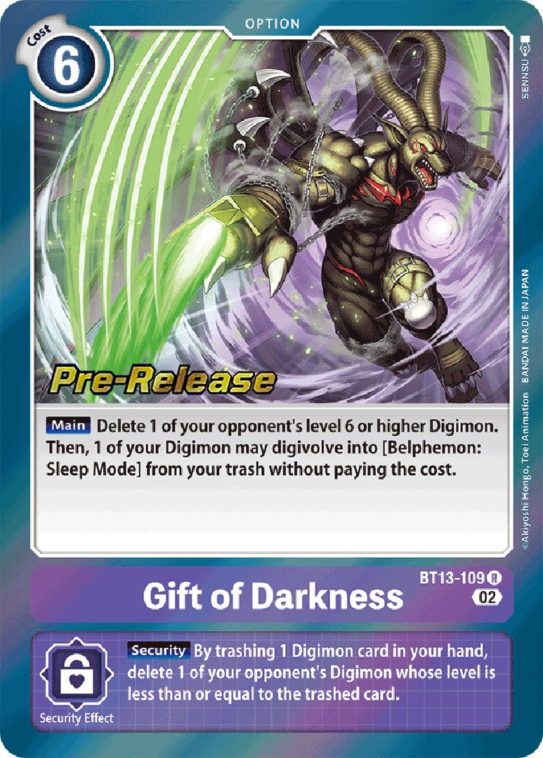 Gift of Darkness [BT13-109] [Versus Royal Knights Booster Pre-Release Cards] | Total Play