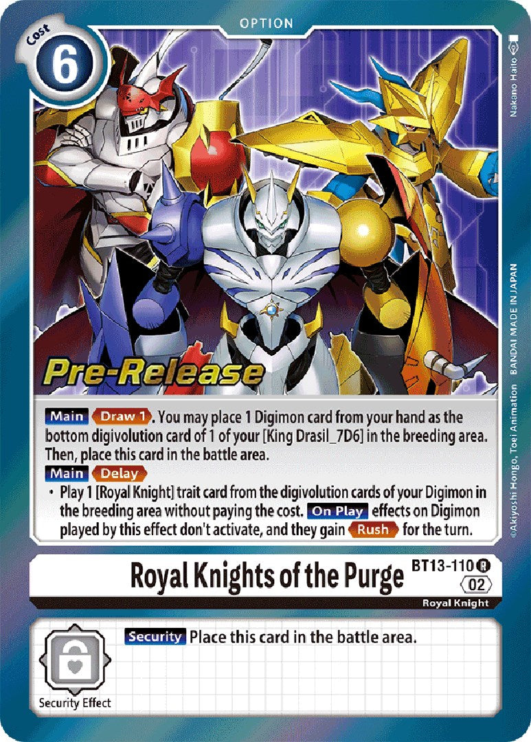 Royal Knights of the Purge [BT13-110] [Versus Royal Knights Booster Pre-Release Cards] | Total Play