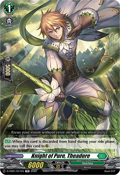 Knight of Pure, Theadore (D-TD01/011EN) [Urara Haneyama -Bandmaster of Blossoming Bonds-] | Total Play