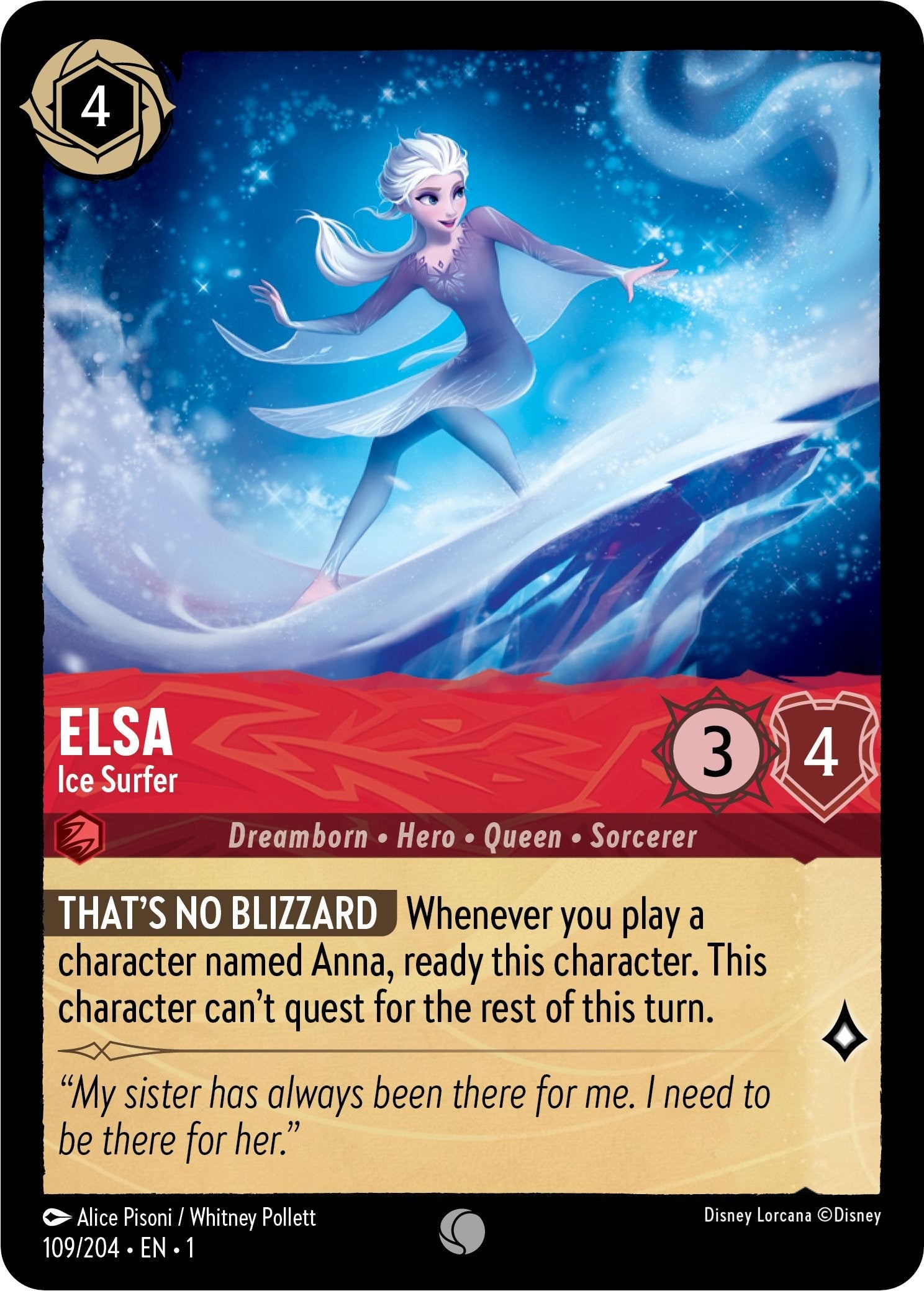 Elsa - Ice Surfer (109/204) [The First Chapter] | Total Play