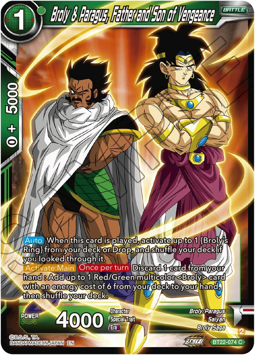 Broly & Paragus, Father and Son of Vengeance (BT22-074) [Critical Blow] | Total Play