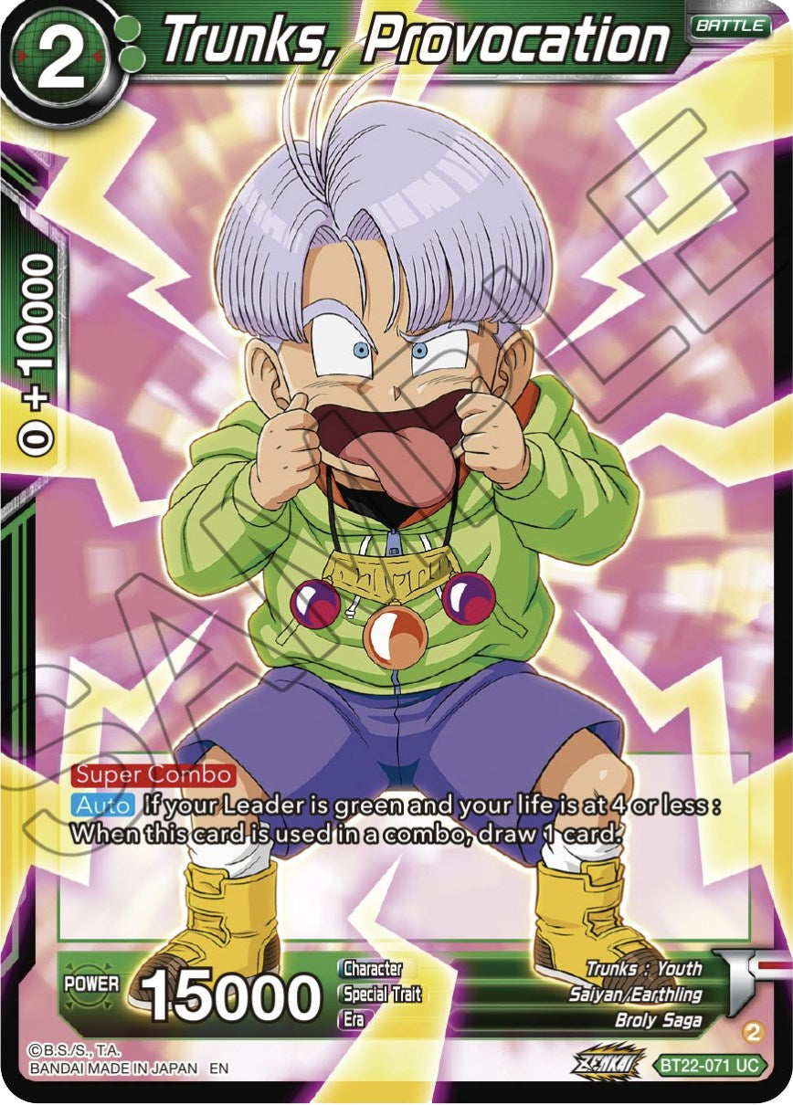 Trunks, Provocation (BT22-071) [Critical Blow] | Total Play