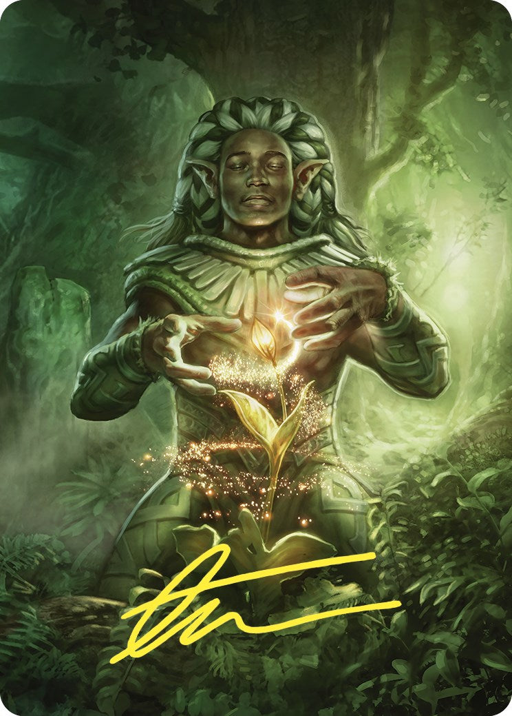 Elvish Mystic Art Card (Gold-Stamped Signature) [Commander Masters Art Series] | Total Play