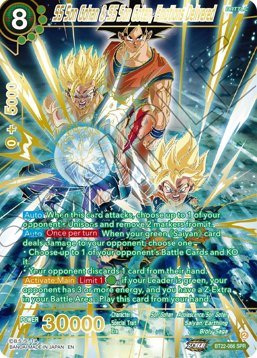 SS Son Gohan & SS Son Goten, Emotions Delivered (SPR) (BT22-066) [Critical Blow] | Total Play