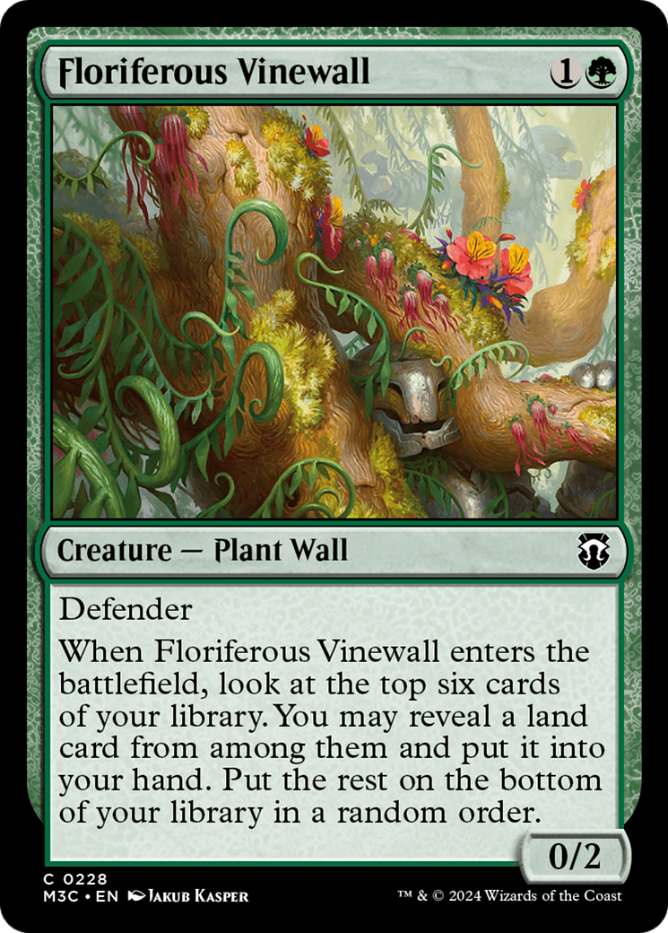 Floriferous Vinewall (Ripple Foil) [Modern Horizons 3 Commander] | Total Play