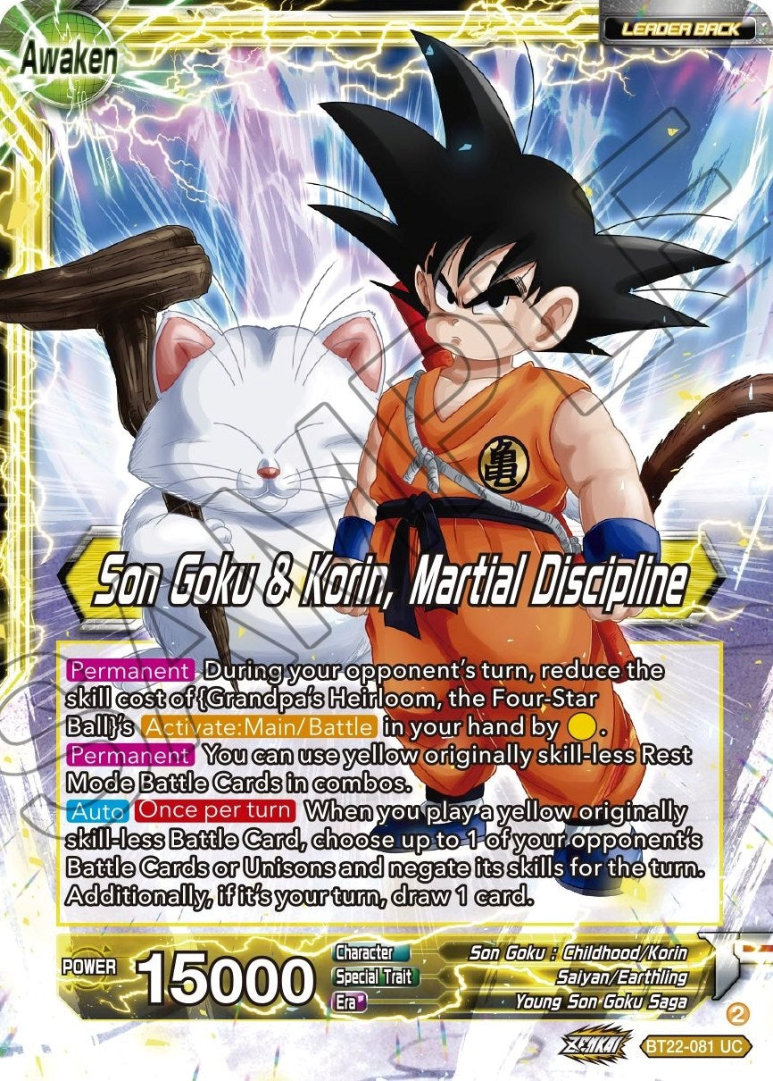 Son Goku // Son Goku & Korin, Martial Discipline (BT22-081) [Critical Blow] | Total Play