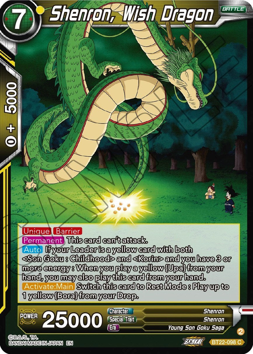 Shenron, Wish Dragon (BT22-098) [Critical Blow] | Total Play