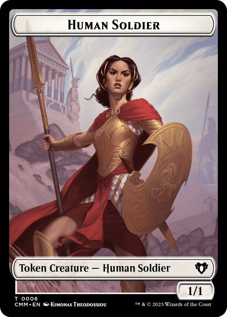 Human Soldier // Zombie (0013) Double-Sided Token [Commander Masters Tokens] | Total Play