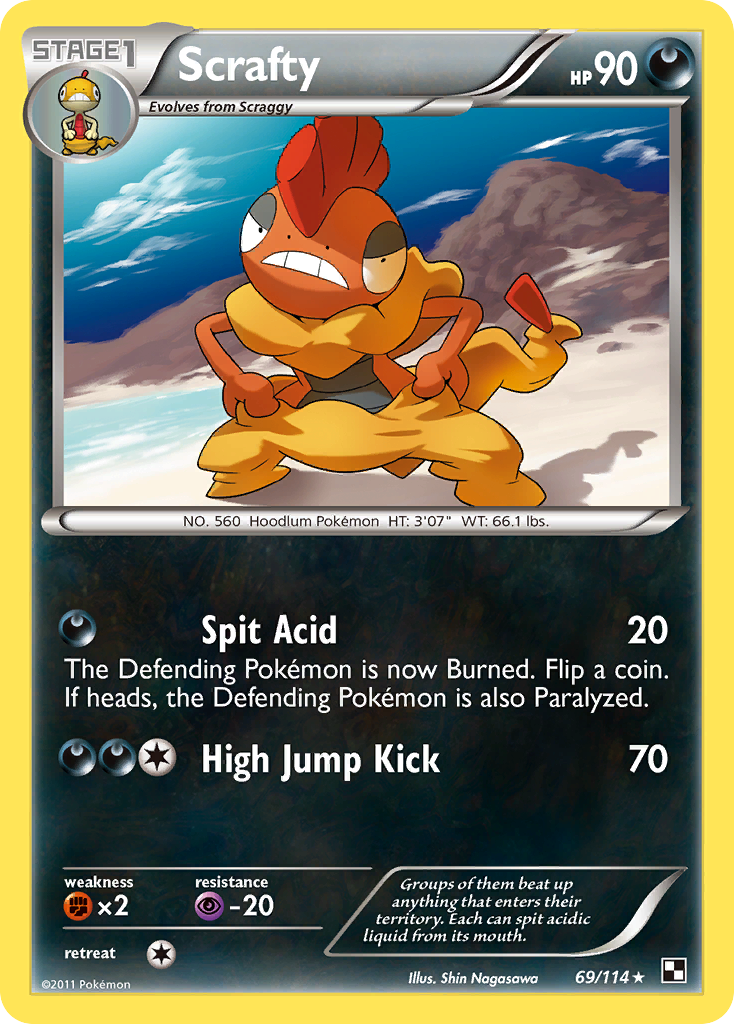 Scrafty (69/114) [Black & White: Base Set] | Total Play