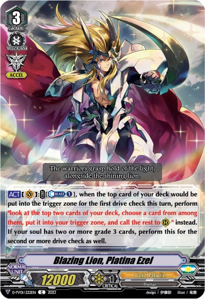 Blazing Lion, Platina Ezel (D-PV01/222EN) [History Collection] | Total Play