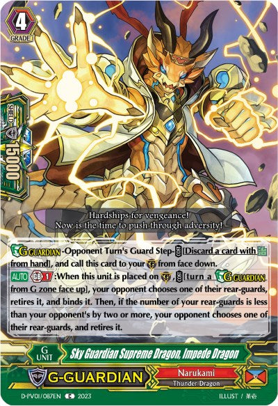 Sky Guardian Supreme Dragon, Impede Dragon (D-PV01/087EN) [History Collection] | Total Play
