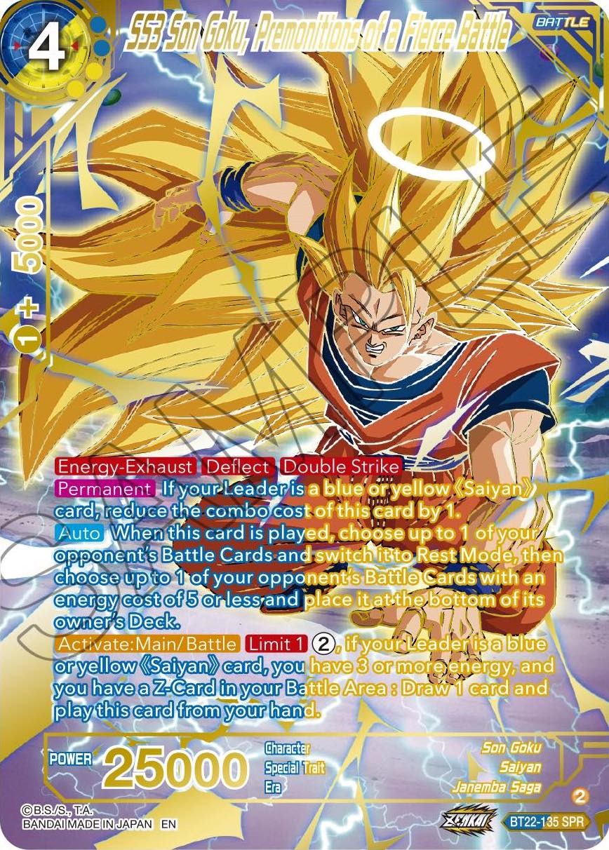 SS3 Son Goku, Premonitions of a Fierce Battle (SPR) (BT22-135) [Critical Blow] | Total Play