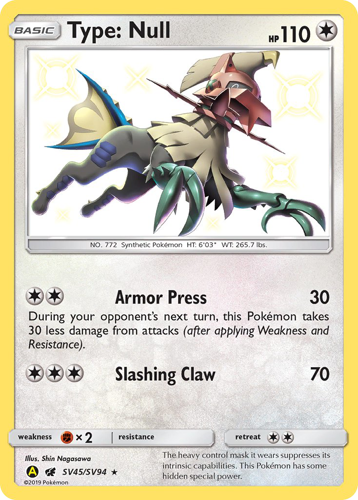 Type: Null (SV45/SV94) [Sun & Moon: Hidden Fates - Shiny Vault] | Total Play