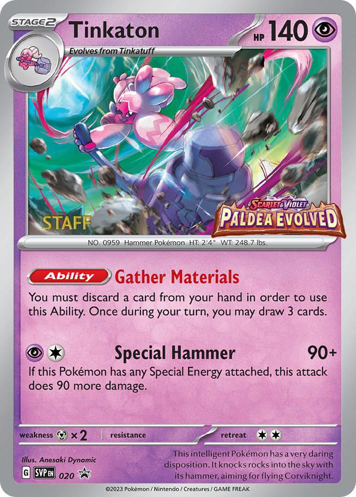 Tinkaton (020) (Staff Promo) [Scarlet & Violet: Black Star Promos] | Total Play