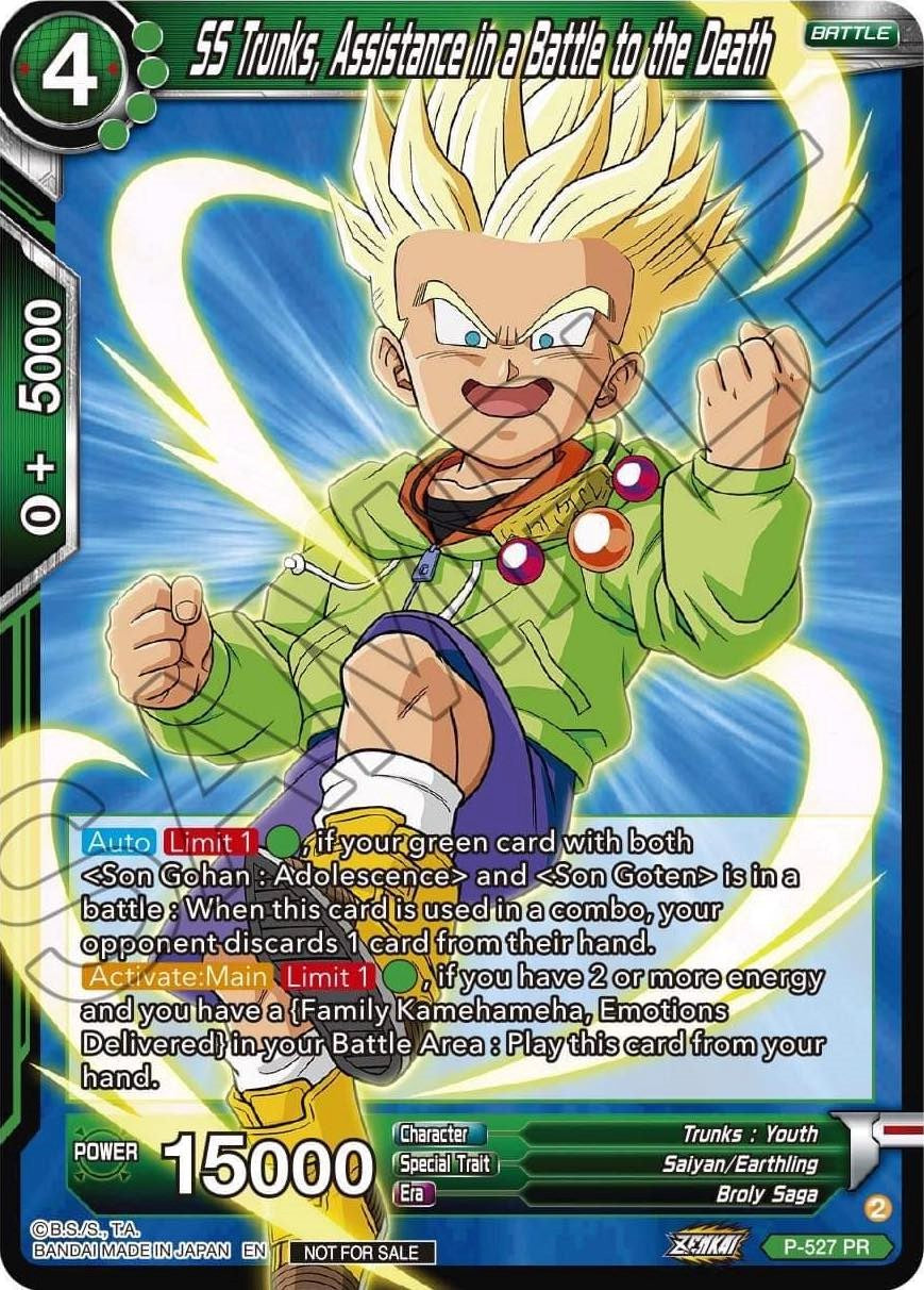 SS Trunks, Assistance in a Battle to the Death (Zenkai Series Tournament Pack Vol.5) (P-527) [Tournament Promotion Cards] | Total Play