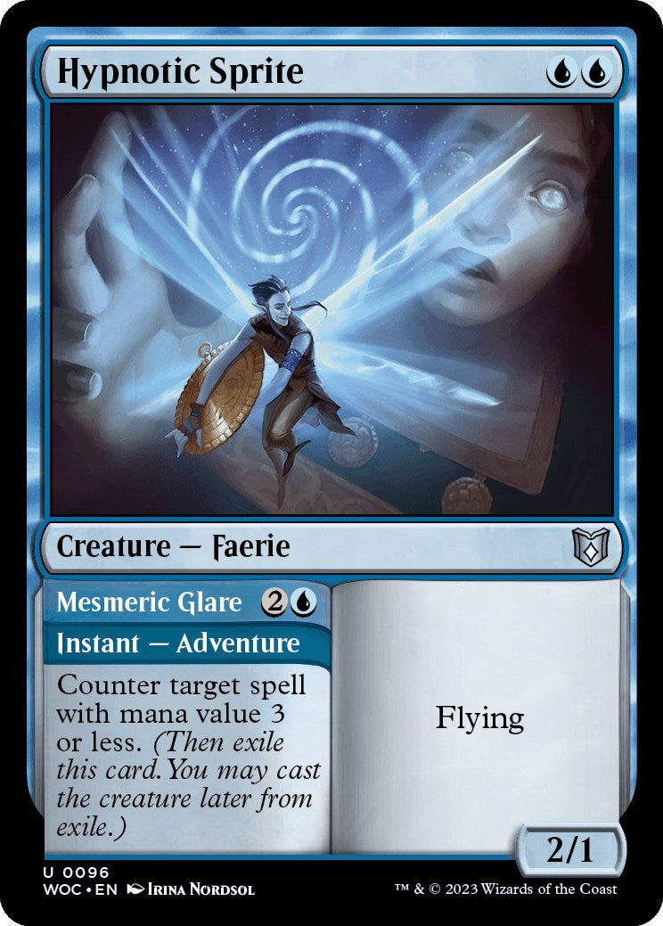 Hypnotic Sprite // Mesmeric Glare [Wilds of Eldraine Commander] | Total Play