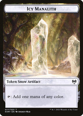 Human Warrior // Icy Manalith Double-Sided Token [Kaldheim Tokens] | Total Play