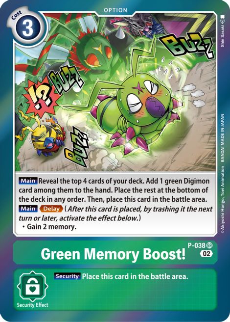 Green Memory Boost! [P-038] (Resurgence Booster) [Promotional Cards] | Total Play