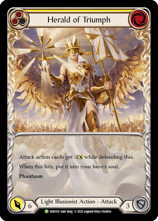 Herald of Triumph (Yellow) [FAB159] (Promo)  Rainbow Foil | Total Play