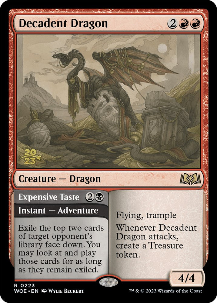 Decadent Dragon // Expensive Taste [Wilds of Eldraine Prerelease Promos] | Total Play