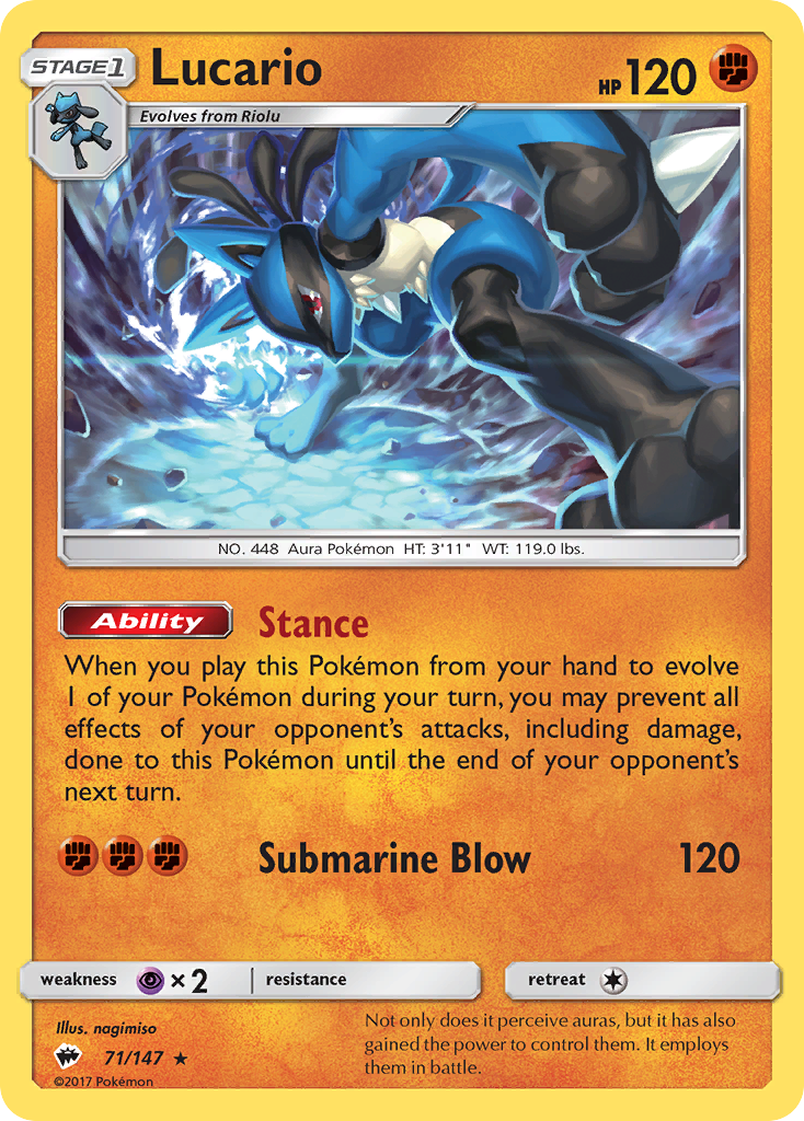 Lucario (71/147) [Sun & Moon: Burning Shadows] | Total Play