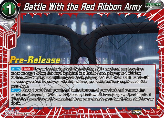 Battle With the Red Ribbon Army (BT22-006) [Critical Blow Prerelease Promos] | Total Play