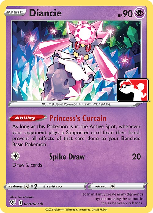 Diancie (068/189) [Prize Pack Series Three] | Total Play