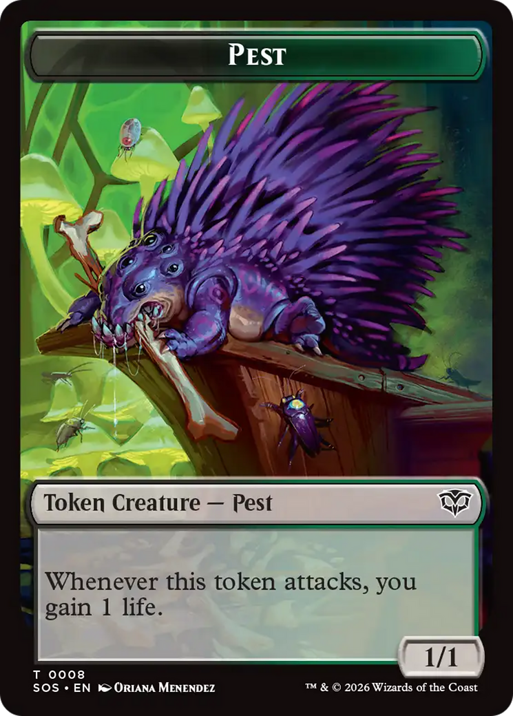 Professor Dellian Fel // Pest (0008) Double-Sided Token [Secrets of Strixhaven Tokens] | Total Play