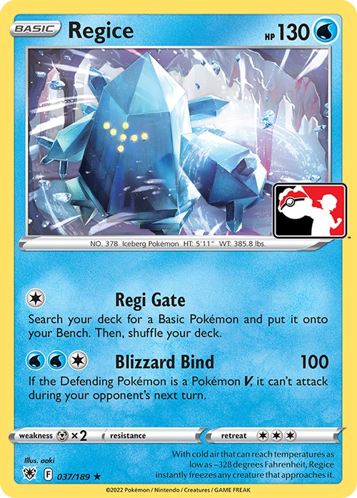 Regice (037/189) [Prize Pack Series Three] | Total Play