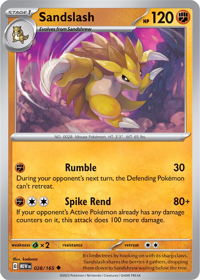 Sandslash (028/165) [Scarlet & Violet 151] | Total Play