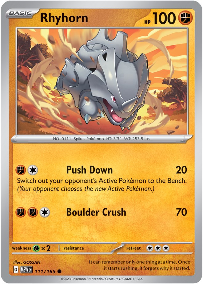 Rhyhorn (111/165) [Scarlet & Violet 151] | Total Play